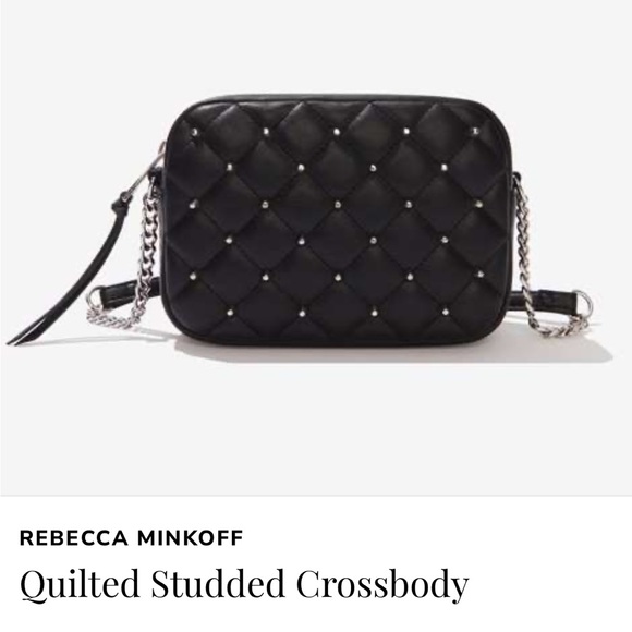 Rebecca Minkoff quilted studded vegan leather crossbody shoulder bag Brand New - Picture 1 of 10